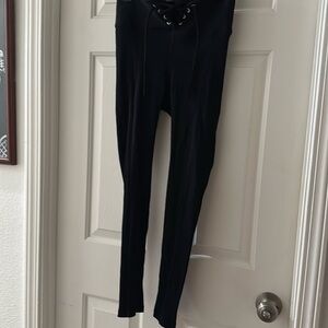 Year Of Ours Black Ribbed Football Leggings Size Large